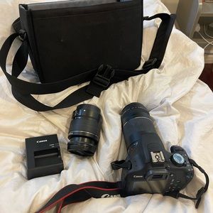 Canon EOS Rebel T5 with two lenses, battery, and case!